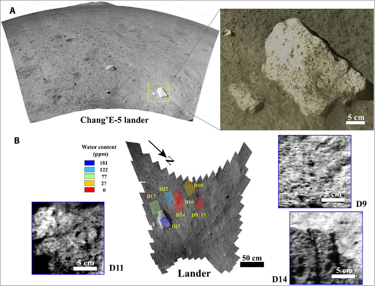 Image PCAM du site d’échantillonnage des cristaux lunaires