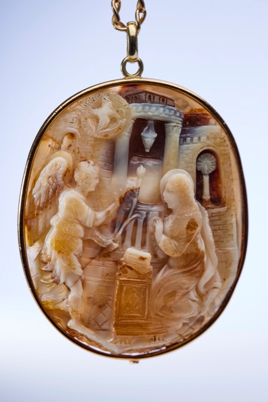 L'annontiation du Christ en pierre gravée sardonyx collection